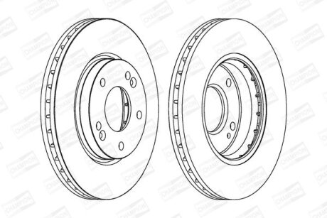 Гальмівний диск пер. Trajet/Santa Fe/Highway Van 00-08 компл. 2шт CHAMPION 562789CH