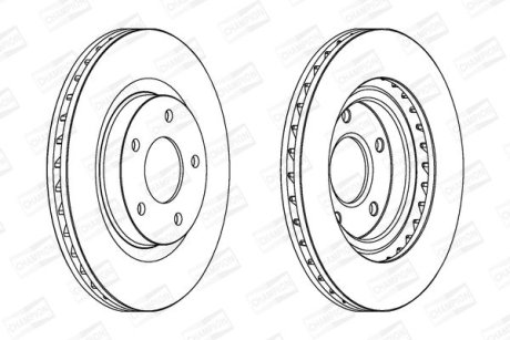 Диск гальмівний передній (кратно 2) Jeep Compass (06-), Patriot (07-17)/ Mitsubishi ASX (09-) CHAMPION 562790CH