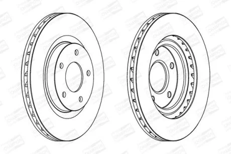 Диск гальмівний передній (кратно 2) Jeep Compass (06-), Patriot (07-17)/ Mitsubishi ASX (09-) CHAMPION 562790CH