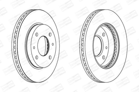 Гальмівний диск перед. Coupe/Elantra/Lantra/Matrix/Sonata 95-10 1.5-2.5 компл. 2шт CHAMPION 562806CH