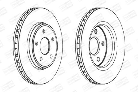 Гальмівний диск перед. COMMANDER/GRAND CHEROKEE III 04-10 CHAMPION 562854CH-1