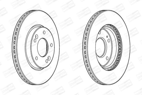 Диск гальмівний передній (кртано 2) Hyundai Elantra (V,VI), i30 (11-)/ Kia Ceed (12-) CHAMPION 562986CH