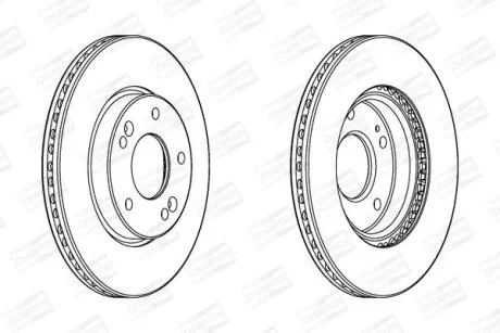 Диск гальмівний передній (кртано 2) Hyundai Elantra (V,VI), i30 (11-)/ Kia Ceed (12-)  CHAMPION 562986CH