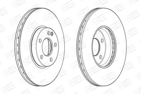 Гальмівний диск перед. MB A-Class (W176) 12-18 компл. 2шт CHAMPION 562989CH