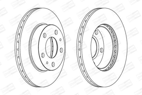 Диск тормозной передний (кратно 2) Citroen Jumper Van (230L) (94-02) / Fiat Ducato (250_) (06-) CHAMPION 563021CH