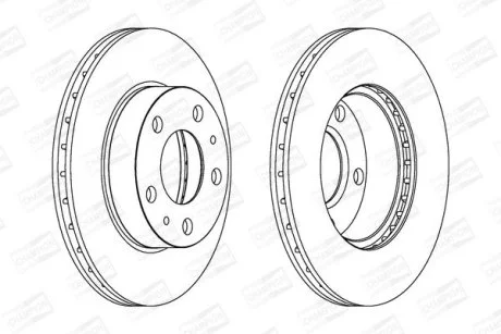 Диск гальмівний передній (кратно 2) Citroen Jumper Van (230L) (94-02) / Fiat Ducato (250_) (06-)  CHAMPION 563021CH