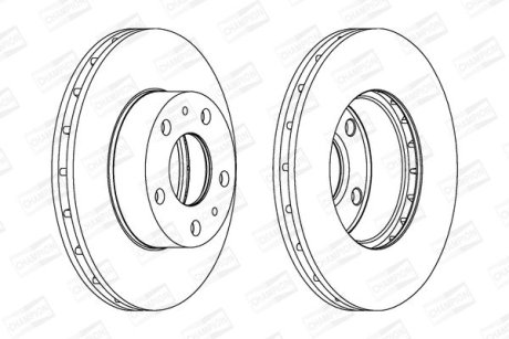 Диск тормозной передний (кратно 2) Fiat Ducato CHAMPION 563026CH