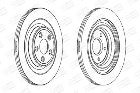 Гальмівний диск зад. S-type/XF/XJ/XK 99- 2.0-5.0 компл. 2шт CHAMPION 563027CH