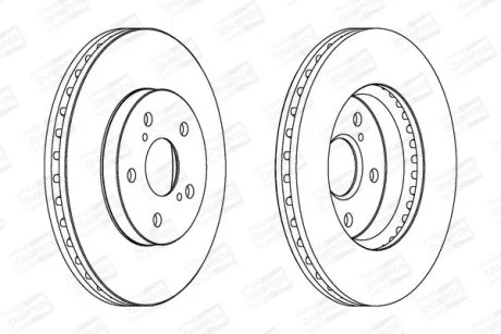 Диск тормозной передний (кратно 2) Toyota Camry  CHAMPION 563047CH