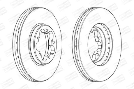 Гальмівний диск перед. Transit 12- 2.0-2.2 компл. 2шт CHAMPION 563123CH