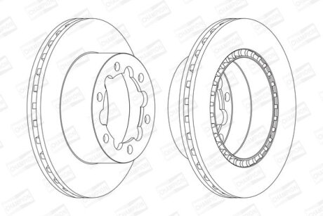Диск гальмівний задній (кратно 2) MB Sprinter (06-)/ VW Crafter (06-) CHAMPION 569138CH