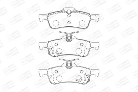 Колодки гальмівні дискові задні Honda Civic IX/ Toyota Yaris (05-13), (10-20) CHAMPION 572588CH