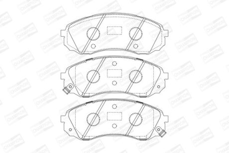 Колодки тормозные дисковые передние Kia Carnival/Grand Carnival III (06-) (57261 CHAMPION 572619CH