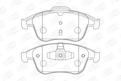 Колодки тормозные дисковые передние Renault Megane III, Scenic III, Fluence (12- CHAMPION 573316CH