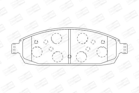 Колодки тормозные дисковые передние Jeep Grand Cherokee (III,IV) CHAM CHAMPION 573340CH