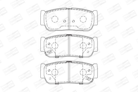 Колодки тормозные дисковые задние Kia Sorento I/ Ssangyong Rexton/ Rexton II, Ky CHAMPION 573676CH