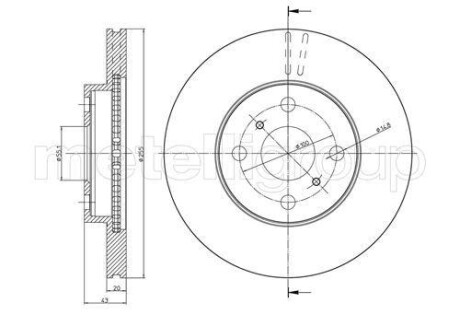 Диск тормозной (передній) Toyota Yaris 1.0 99-05 CIFAM 800-717C
