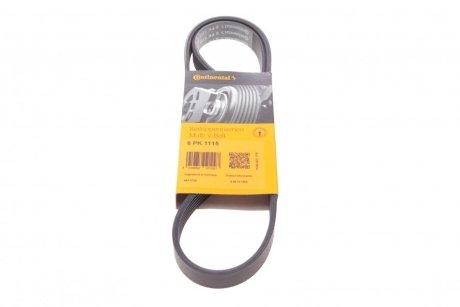 Ремень генератора 2110 /2170 с Гуром (ручейковый) (L=1115) Contitech 6PK1115
