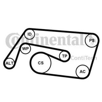 Комплект ременя генератора MB C-class (W203) 2.2-2.7 CDI (OM611/OM612) 00- (6PK2260) Contitech 6PK2260K2