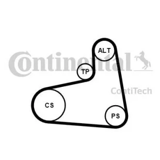 Комплект (ремень+ролики) Contitech 6PK906K3