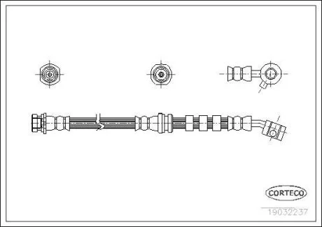 Шланг тормозной Nissan Primera (P10) 1 94- 96 F R CORTECO 19032237
