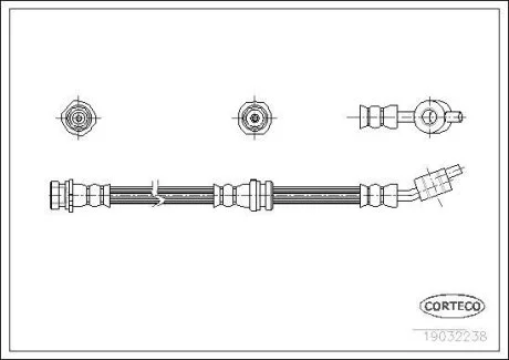Шланг тормозной NISSAN Almera "FR "00-"11 CORTECO 19032238