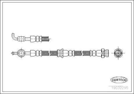 Шланг тормозной Mazda 626 III 87-92 F R CORTECO 19032295