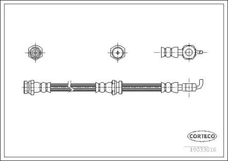 Шланг тормозной Mazda 626 97- F L&R CORTECO 19033016
