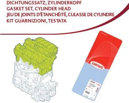 Комплект прокладок (верхній) Skoda Fabia/Rapid 1.2 03- CORTECO 418242P