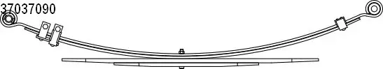 Рессора задняя (кол-во листов 2+2) 60x670/740 Nissan Navara D40 (05-) (10.370.37 CS Germany 1037037090 (фото 1)