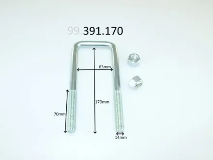 U-Болт рессоры (стремянка 170x63 M14) Nissan Navara D40 (05-) (99.391.170) CS Ge CS Germany 99391170