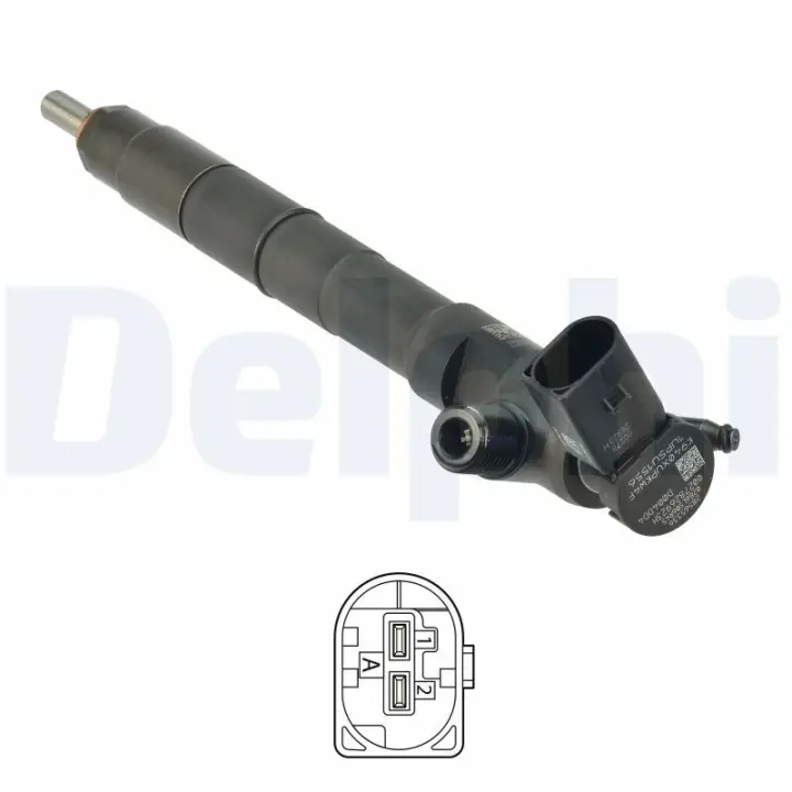 Електромагнітний CR інжектор AUDI A3, Q2 SEAT ARONA, ATECA, IBIZA V, LEON, LEON SC, LEON ST SKODA KAROQ, OCTAVIA III VW GOLF SPORTSVAN VII, GOLF VII 1.6D 11.12- Delphi 28565336 (фото 1)