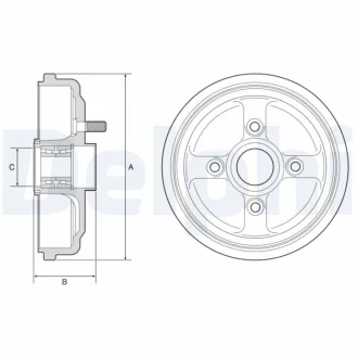 Гальмівний барабан з підшипником CHEVROLET Aveo ''03-12 Delphi BFR567