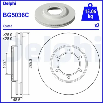 Гальмівний диск Delphi BG5036C