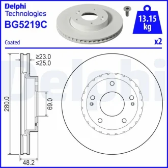 Гальмівний диск Delphi BG5219C