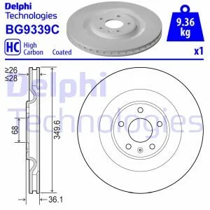 Гальмівний диск Delphi BG9339C