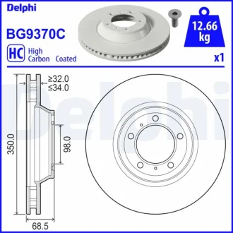 Гальмівний диск Delphi BG9370C