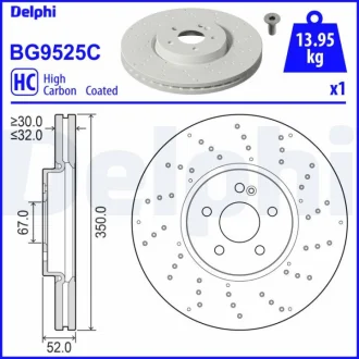 Гальмівний диск Delphi BG9525C