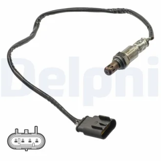 Лямбда-зонд (кількість дротів 4, 650мм) FIAT 500, 500 C, PANDA LANCIA YPSILON 0.9-1.2LPG 07.07- Delphi ES2107612B1