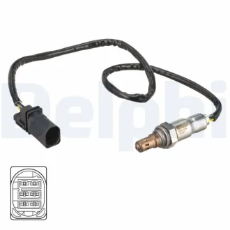 Лямбда-зонд (кількість дротів 5, 740мм) ALFA ROMEO MITO FIAT 500, 500 C, 500L, DOBLO, DOBLO CARGO, FIORINO, GRANDE PUNTO, IDEA, LINEA, PANDA, PUNTO, PUNTO EVO, QUBO, STRADA 1.3D 10.04- Delphi ES2108412B1