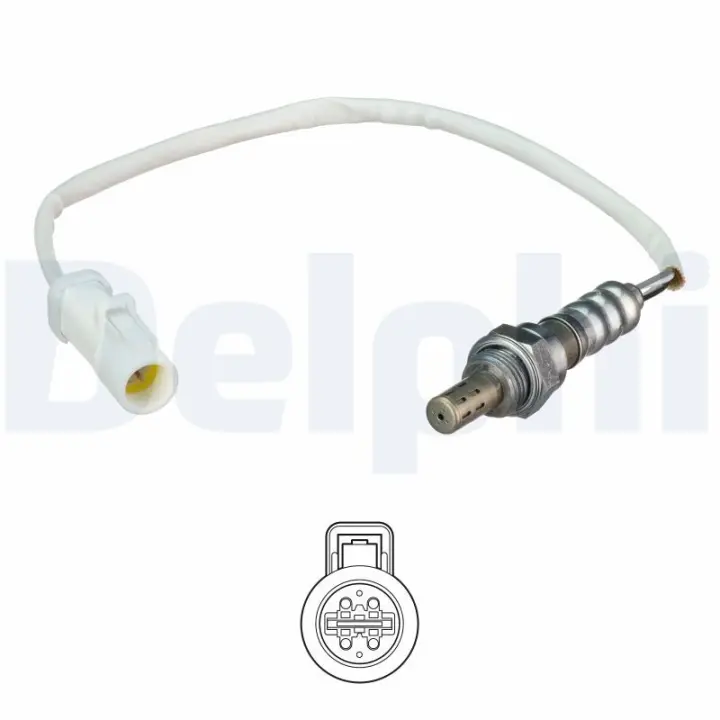Лямбда-зонд (кількість дротів 4, 385мм) FORD B-MAX, FIESTA, FIESTA VI 1.25-1.6 06.08- Delphi ES2108712B1 (фото 1)
