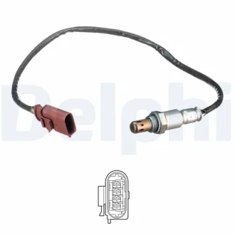 Лямбда-зонд (кількість дротів 4, 570мм) AUDI A3, Q2 SEAT ATECA, LEON, LEON SC, LEON ST SKODA KAROQ, OCTAVIA III VW GOLF SPORTSVAN VII, GOLF VI, GOLF VII 1.2/1.4 04.12- Delphi ES2108912B1