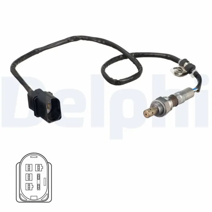 Лямбда-зонд (кількість дротів 5, 750мм) AUDI A3 SEAT ALTEA, ALTEA XL, LEON, TOLEDO III SKODA OCTAVIA II VW GOLF PLUS V, GOLF V, GOLF VI, JETTA III, TOURAN 1.6/1.6ALK/1.6LPG 05.03-12.13 Delphi ES2110212B1 (фото 1)