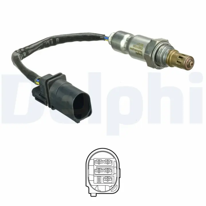 Лямбда-зонд (кількість дротів 5, 347мм) DS DS 5 CITROEN BERLINGO, BERLINGO MULTISPACE, C3 II, C3 PICASSO, C4 AIRCROSS, C4 GRAND PICASSO II, C4 II, C4 PICASSO II, DS3, DS4, DS5 1.6D 06.09- Delphi ES2110612B1 (фото 1)