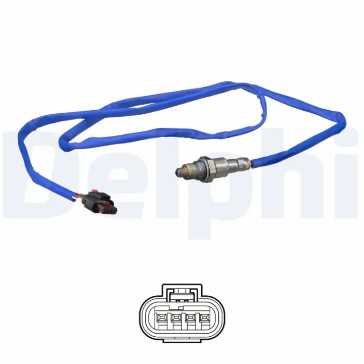 Лямбда-зонд (кількість дротів 4, 760мм) FORD C-MAX II, FOCUS III, GRAND C-MAX, KUGA II, TOURNEO CONNECT V408 NADWOZIE WIELKO, TRANSIT CONNECT V408 1.0/1.0ALK/1.5 02.12- Delphi ES2112312B1 (фото 1)