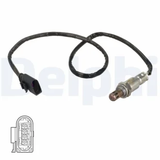 Лямбда-зонд (кількість дротів 4, 750мм) AUDI A1, A1 ALLSTREET, A1 CITY CARVER SEAT ARONA, IBIZA V SKODA KODIAQ I VW POLO VI, T-CROSS, TIGUAN, TOURAN 1.0/1.4 05.15- Delphi ES2112912B1