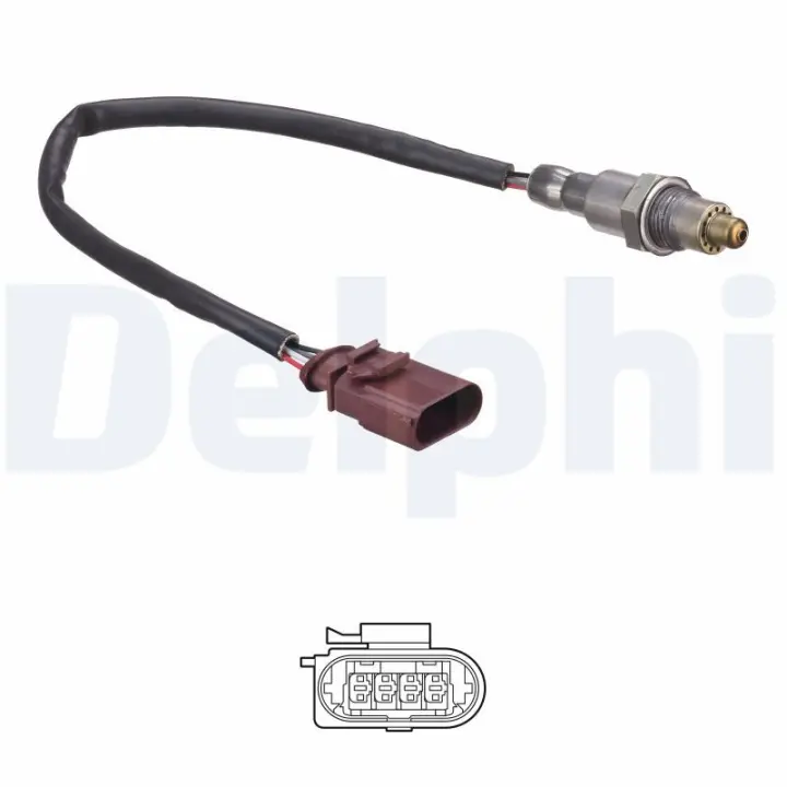 Лямбда-зонд (кількість дротів 4, 285мм) SEAT IBIZA IV, IBIZA IV SC, IBIZA IV ST, TOLEDO IV SKODA FABIA III, FABIA III PRAKTIK, RAPID VW POLO V 1.2 01.14-12.22 Delphi ES2113912B1 (фото 1)
