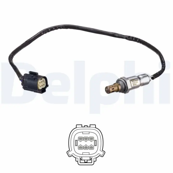 Лямбда-зонд (кількість дротів 5, 500мм) FORD B-MAX, C-MAX II, ECOSPORT, FIESTA VI, FOCUS III, GRAND C-MAX, KUGA II, MONDEO V, TOURNEO CONNECT V408 NADWOZIE WIELKO 1.5D 09.12- Delphi ES2114312B1 (фото 1)