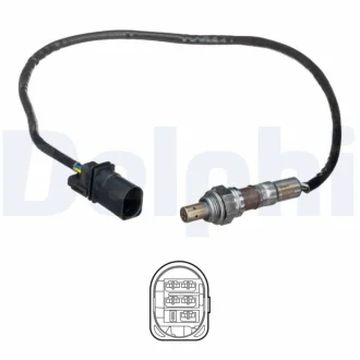 Лямбда-зонд (кількість дротів 5, 610мм) FIAT 500, 500 C, DOBLO, DOBLO CARGO, FIORINO, LINEA, QUBO 1.3D 10.06- Delphi ES2114512B1