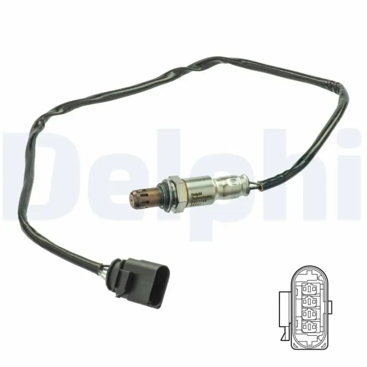 Лямбда-зонд (кількість дротів 4, 720мм) AUDI A3, Q2 SEAT ATECA, LEON, LEON SC, LEON ST SKODA KAROQ, OCTAVIA III, SUPERB III VW GOLF SPORTSVAN VII, GOLF VII, PASSAT ALLTRACK B8 1.0/1.4 11.14- Delphi ES2114812B1 (фото 1)